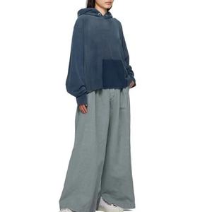 Sweat à capuche oversize personnalisé brodé pour femme, respirant, de haute qualité, à ourlet brut, épais, décontracté, pour l'hiver - Product Image 3