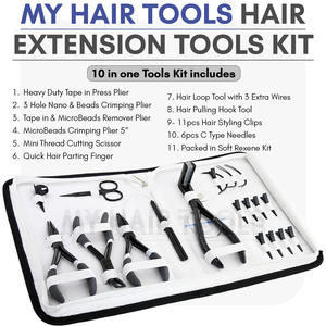 Micro Links Hair Extension pliers tape in pliers Hair Extensions Tools Kit Weft Needle Threading <strong>hook</strong> <strong>Loop</strong> Tool Parting ring - Product Image 2