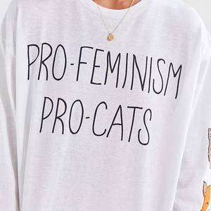 เสื้อยืดผู้หญิงโลโก้โอเวอร์ไซส์พิมพ์ลายแมวน่ารักคุณภาพสูงออกแบบโลโก้ได้ตามต้องการ - Product Image 5