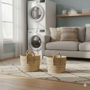 Ensemble de 2 paniers en fibre de coco artisanale - Product Image 4