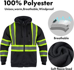Chaqueta de lluvia reflectante térmica de alta visibilidad uniforme de seguridad de poliéster impermeable para trabajo al aire libre general reflectante - Product Image 5