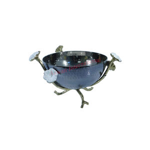 Cuenco de Flores de Metal Gris Personalizable Hecho a Mano, Vajilla Decorativa de Lujo para Bodas, Ecológica y de Alta Calidad, Pulida - Product Image 3