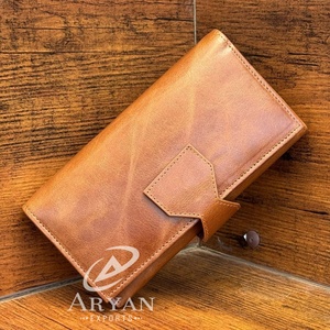 Venta al por mayor 2025 nuevas mujeres cuero de vaca genuino embragues multifunción cuero de grano completo cartera tarjeta de crédito monedero para teléfono móvil - Product Image 1