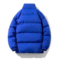 Jaket bulu angsa tahan air hangat pria gaya Fashion kustom grosir jaket Puffer gelembung berlapis warna polos musim dingin