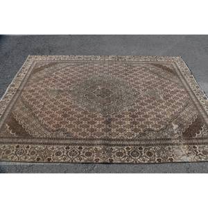 Alfombra turca Vintage clásica marrón Beige 5,9X8,4 pies diseño de retales de área grande para pasillo dormitorio lana látex habitación mesita de noche alfombra - Product Image 3