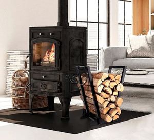Porte-bûches noir robuste en bois de qualité supérieure, parfait pour les ensembles de foyers domestiques et les accessoires de bois de chauffage - Product Image 3