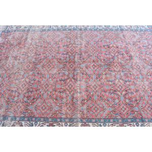 5.4x9.2 ft Rug, Vintage Turkish Large Rug, <b>Red</b> <b>Wool</b> Rug - Product Image 4