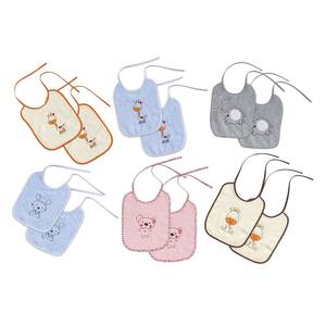 Baberos rosas para bebé, paquete de 2 unidades, tamaño 20X25, material de algodón, diseño de dibujos animados para 0-12 meses, con gancho para colgar - Product Image 1