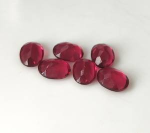 Tourmaline rose synthétique de haute qualité, pierre précieuse facettée en verre, taille ovale 3x5mm-20x30mm, effet de jeu de couleurs/feu pour la fabrication de bijoux - Product Image 4