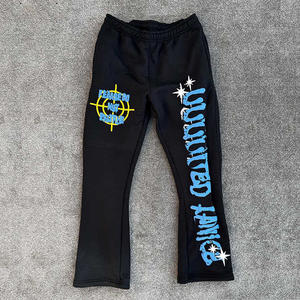 Nuevos pantalones de chándal para hombre al por mayor Heavyweight 380gsm French Terry Flare Personalización Logo Cargo Acid Wash Pants - Product Image 1