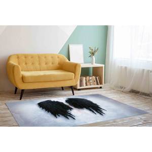 Alfombra Black Wings: Diseño de ángel abstracto, decoración moderna para el hogar, alfombra impresa, alfombra delgada no tejida - Product Image 4