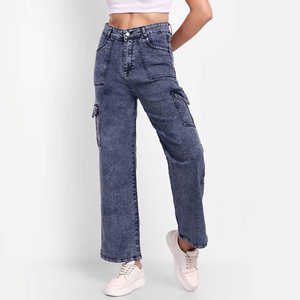 High Quality Women's Flared <b>Jeans</b> Pant Eco-Friendly Denim Unique Hole Tassel <b>Belt</b> Hot Sale Item - Product Image 5