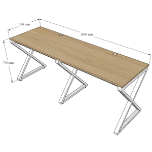 โต๊ะกลุ่ม 2 ที่นั่ง สไตล์โมเดิร์นมินิมอล 200x50 ซม. ไม้อัด Xconcept HBXC033 - Product Image 5