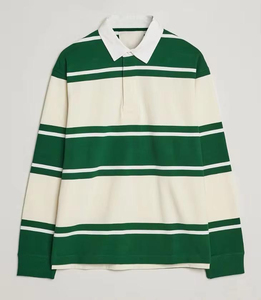 Custom Logo Mens <b>Rugby</b> Polo <b>Shirt</b> <b>Long</b> <b>Sleeve</b> Stripe T-<b>Shirt</b> Pure Cotton Jersey Twill Collar Casual <b>Long</b> <b>Sleeve</b> t-<b>shirts</b> for men - Product Image 4