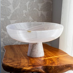 Cuenco de exhibición decorativo de mármol amarillo Simple para el centro de mesa del hogar Decoración de mesa de piedra elegante cocina y sala de estar - Product Image 6