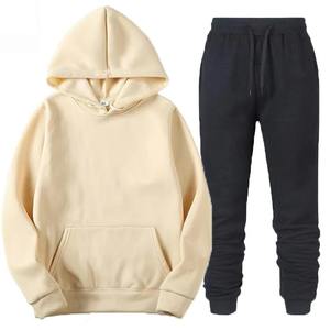 Otoño nuevos hombres de lujo deportes Casual Tops Pantalones negro-blanco Sudadera con capucha y Jogging pantalones de chándal estilo Streetwear - Product Image 2