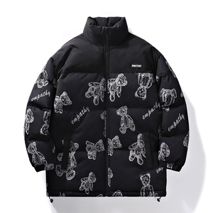 Chaqueta Cálida de Algodón Revestido Informal Negra de Moda para Invierno, Esquí, Caza, Transpirable, Cuello Alto, Reversible, con Patrón OEM - Product Image 4