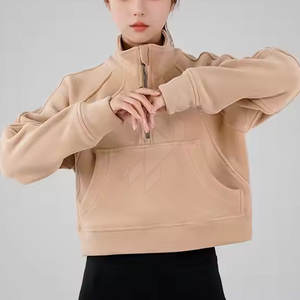 Sweat-shirt d'hiver pour femme à fermeture éclair sur le devant, respirant, vêtements de sport de plein air, logo frontal, style streetwear, sweat-shirts en polyester/coton de haute qualité - Product Image 5