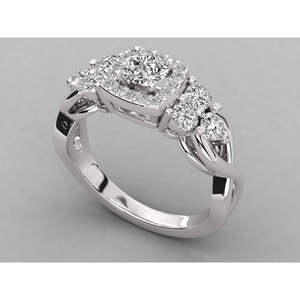 Bague solitaire en or 9 carats pour femme avec diamant rond, élégante et luxueuse - Product Image 1