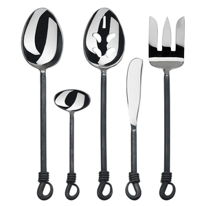 Nouveau design de couverts à miroir en acier inoxydable couteau occidental fourchette et cuillère ensemble de couverts de couverts de 5 pièces - Product Image 6