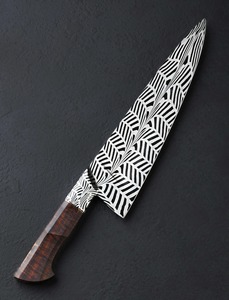 Couteau de chef fait main en acier inoxydable à manger sur la lame avec manche en bois cadeau pour votre ami et votre mère. - Product Image 2