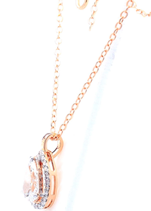 Aniva Jewels Custom 14K Yellow Gold 2Ct Pendant Necklace Trendy Pear Shape Lab Grown Diamond Halo Style Wedding Engagement Gift - Product Image 4