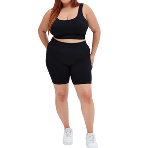 Shorts de Yoga Sin Costuras de Talla Grande con Cintura Alta, Tela Elástica, Compresión de Soporte, Ropa Deportiva Activa, Shorts de Gimnasio para Mujer - Product Image 4