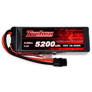 Li-po 5200mAh 2S 50C Hardcase Lipo 7,4 v Akku mit T Stecker für RC Evader BX Auto Traxxas Slash Buggy Lkw Truggy Flugzeug