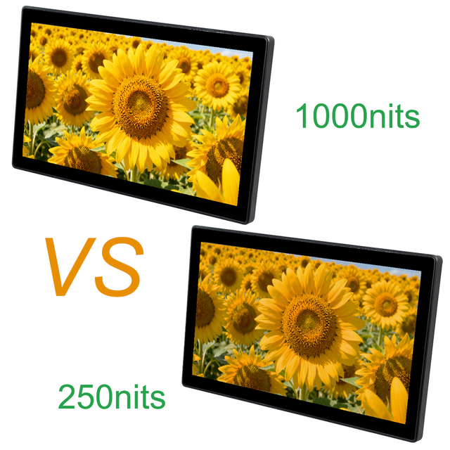 High Brightness 19.5 21.5 27 Inch Touch Screen Monitor Sunlight Readable 1000 Nits for Outdoor Digital Signage