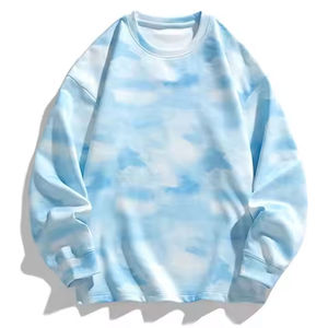 Sweat-shirt à capuche tendance personnalisé en taille plus, tie-dye, fermeture éclair, hiver, doux, confortable, 100% coton biologique, service OEM pour hommes - Product Image 1
