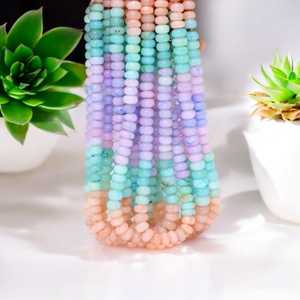 Hilo de cuentas Rondelle lisas de ópalo sombreado multicolor Natural, cuentas de piedras preciosas sueltas de 7mm a 10mm para suministro de joyería India - Product Image 1