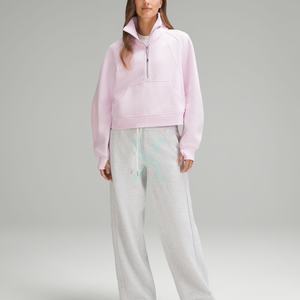 Venta al por mayor de sudadera de mujer con media cremallera y pantalones cortos de 2 piezas Joggers conjunto de ropa informal de mujer con media cremallera conjuntos de sudadera - Product Image 1