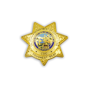 Badge papillon magnétique CDC avec paillettes, en laiton et cuivre, fixation par épingle de sûreté ou aimant - Product Image 2