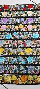 Garniture en dentelle de tulle brodé de fleurs complexes luxueuses et colorées pour la mode nuptiale et la décoration intérieure - Product Image 6