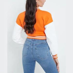 เสื้อแจ็คเก็ตตัวสั้นของผู้หญิงเสื้อครอปเสื้อแขนยาวมีสไตล์ใหม่เสื้อครอปแจ็คเก็ตมหาวิทยาลัย - Product Image 3