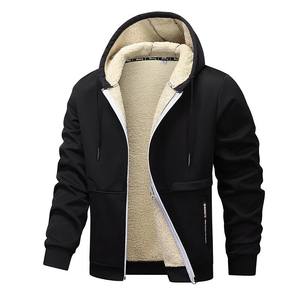 Sudadera con Capucha para Hombre, Forrada de Sherpa, con Cierre, Chaqueta Cálida de Felpa para Invierno - Product Image 1