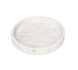 <b>Rounded</b> Decorative White <b>Marble</b> <b>Tray</b> with Gold Handles Resin Hot Selling Serving <b>Tray</b> for Home Decor - Product Image 6