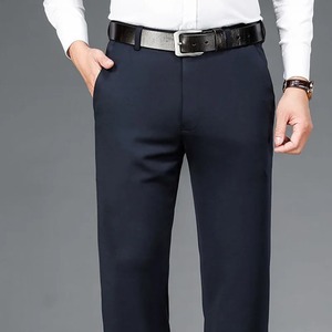 Pantalones de hombre, pantalones casuales de negocios finos de verano, ropa de hombre de marca recta suelta cómoda elástica de Color sólido clásico - Product Image 5