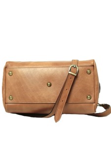 Sac Boston en cuir véritable, écologique, pour femme, vintage, couleur tan, sac à main en forme de baril, petit sac de voyage, poignée supérieure, bandoulière en polyester - Product Image 4