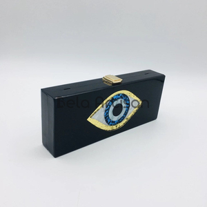 Bolso de mano de lujo personalizado con diseño de ojos malvados y diamantes de imitación para mujer, bolso de noche - Product Image 3