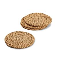 Vente en gros de sets de table ronds vintage faits à la main en jute et en jacinthe d'eau, assiettes de présentation en rotin, décoration de table