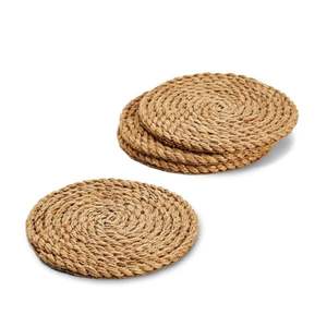 Vente en gros de sets de table ronds en jute marron faits à la main pour mariage vintage Set d'assiettes en rotin pour chargeur Tapis de cuisine Décoration de table - Product Image 1
