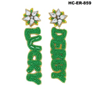 ต่างหูลูกปัดที่สร้างสรรค์และมีดีไซน์ลูกปัดแก้วสดใสเหมาะสำหรับผู้หญิง - Product Image 2