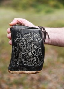 TAZA DE CUERNO DE BÚFALO NATURAL DE CALIDAD INTELIGENTE con asa de alta calidad para cerveza, vino, hidromiel, cerveza, vino, cerveza, bebida, cuerno, Tankardv - Product Image 5