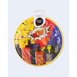 Piatti Supereroi Party Love 23cm, Confezione da 8, Articoli per Feste Usa e Getta - Product Image 1