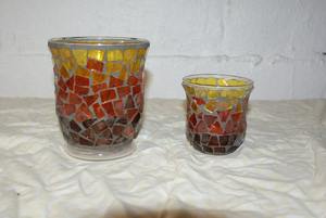 Portavelas Votivas Modernos de Cera de Abeja Azul Plateado de Lujo, Elegantes Frascos de Linterna para Decoración de Fiestas en Casa, Trabajo de Mosaico Decorativo - Product Image 6