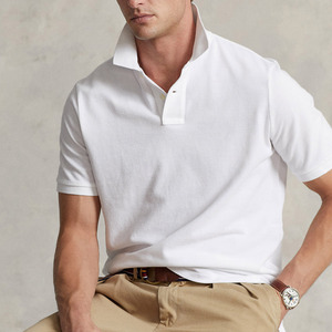 Polos de algodón de alta calidad con logotipo bordado personalizado para hombre, ropa deportiva de marca informal, camisetas Unisex de moda para el hogar - Product Image 2