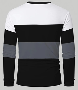 เสื้อยืดแขนสั้นผู้ชายแบบย้อมสี 100% โพลีเอสเตอร์ ลายเรขาคณิต ฤดูใบไม้ผลิ ฤดูใบไม้ร่วง 2025 สวมใส่สบาย เนื้อผ้านุ่ม สไตล์ลำลอง - Product Image 2