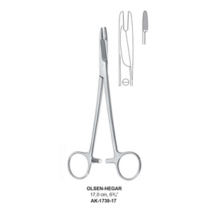 Portaagujas manual de acero inoxidable Olsen Hegar, juego dental, instrumentos quirúrgicos - Product Image 1