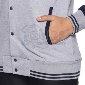 Chaquetas de talla grande para mujer Letterman, respetuosas con el medio ambiente y transpirables, de punto de algodón/forro de nailon, tamaños y colores personalizables, venta al por mayor - Product Image 5